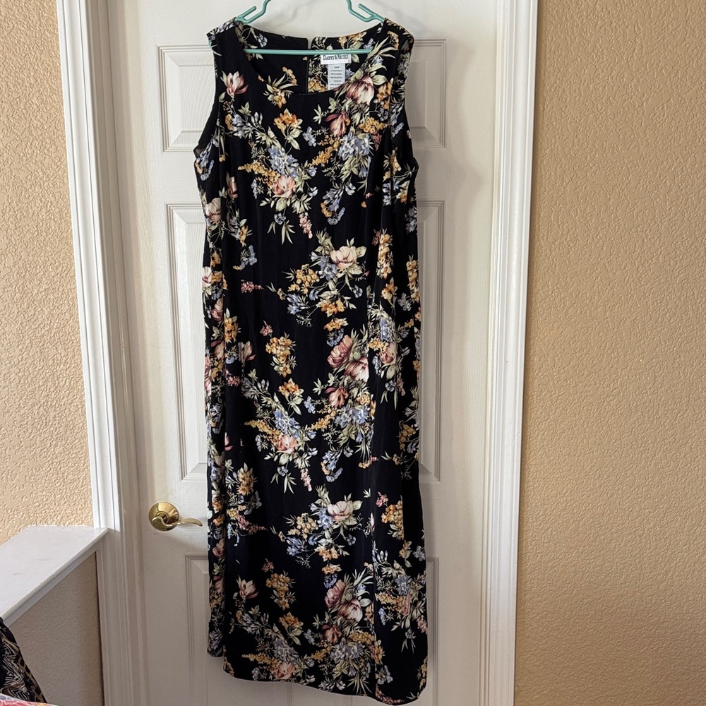 Danny & Nicole Floral Maxi Dress - Black and Multicolor